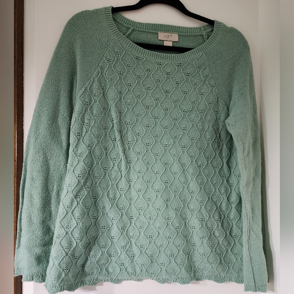 Loft knit sweater. Light turquoise color. Medium